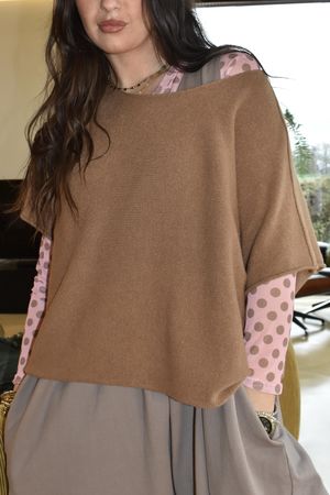 Bobby Mesh Layering Top Dopamine Dot Rose Mocha /9